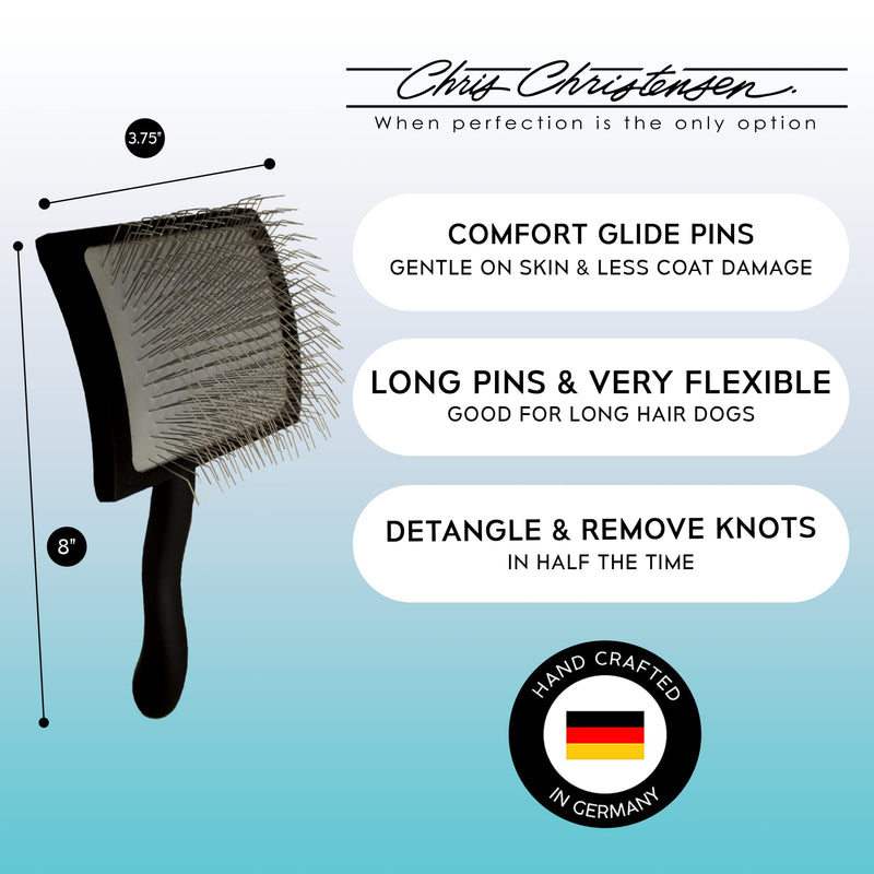 Chris Christensen Big K Dog Slicker Brush for Dogs (Goldendoodles, Labradoodles, Poodles), Groom Like a Professional, Fluff Detangle Style, Saves Time Energy, Black, Large - BeesActive Australia