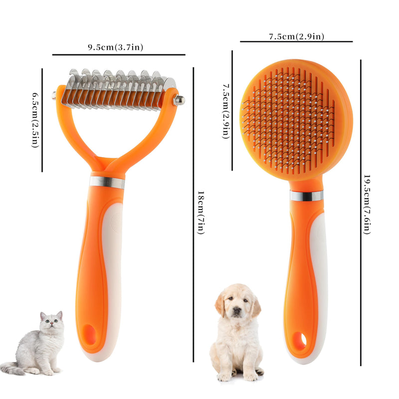 Pet Grooming Brush and Self Cleaning Slicker Brush, Dog Brush Cat Brush for Shedding, Undercoat Rake for Dogs & Cats, Deshedding Dematting Brush for Dogs & Cats, Brushes for Long Haired Pets - BeesActive Australia