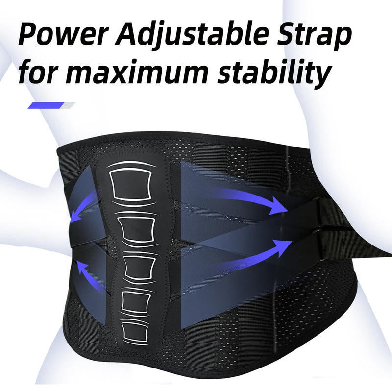 OSK Back Brace for Lower Back Pain Relief with 3D Lumbar Pad,Lumbar Support Belt for Men & Women with 7 Stays,Ergonomic Design and Soft Breathable Material for Work,Herniated Disc,Sciatica(XX-Large:49.2~59Inch) XX-Large Lumbar Brace with 3D Pad - BeesActive Australia