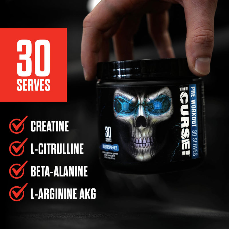 JNX SPORTS The Curse! Pre Workout Powder for Men & Women, Caffeine, Beta-Alanine, Creatine, L-Citrulline, 30 Servings, Dark Grape Flavor ‚Äì Boost Energy, Strength & Focus 5.3 Ounce (Pack of 1) - BeesActive Australia