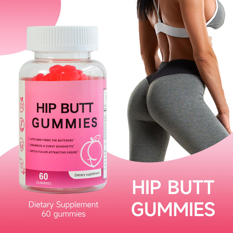 Laicuherb BBL Gummies for Women Curves-Berry Flaovr Booty Gummies with Vitamin A, C, B6, 60 Count Bear Shape Herbal Blend
