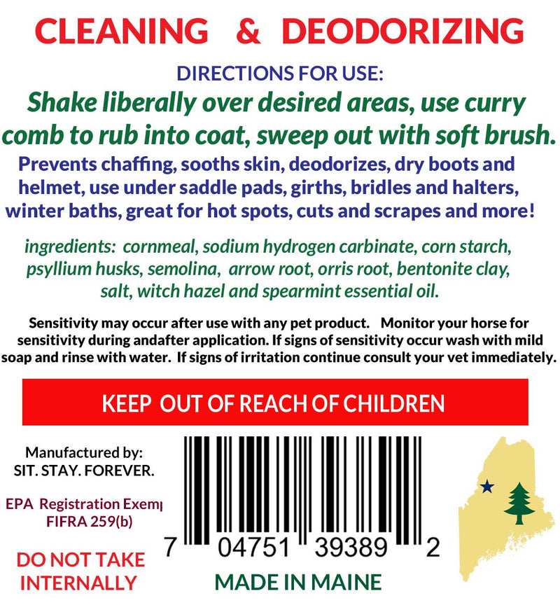 Dry Powder Shampoo for Horses, 28 oz, Cleaning and Deodorizing, Healing and Soothing, Shaker Bottle, No Water, Talc Free, Made in MAINE - BeesActive Australia