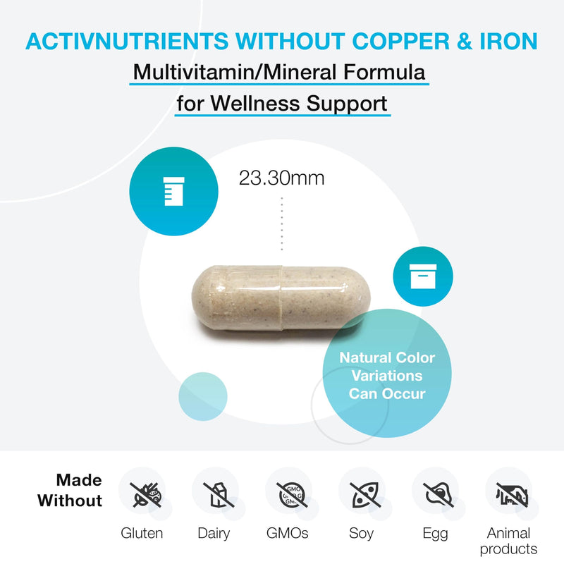 XYMOGEN ActivNutrients Without Copper & Iron, 120 Capsules | Multimineral Formula for Wellness Support, Antioxidant Activity Support, Vegetarian, Non-GMO, Gluten-Free