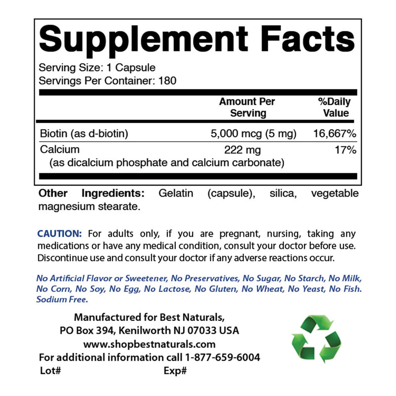Shop Best Naturals Biotin 5 mg