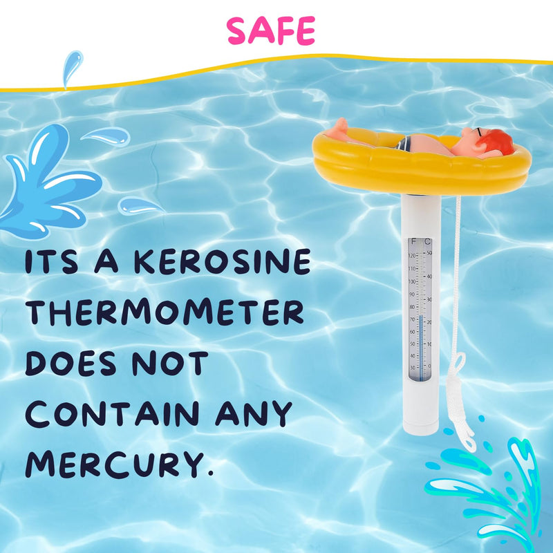 Pool Thermometer Large Floating Water Temperature Thermometers with String, Water Thermometer Aquarium,for Outdoor & Indoor Swimming Pools, Spas, Hot Tubs, Aquariums & Fish Ponds