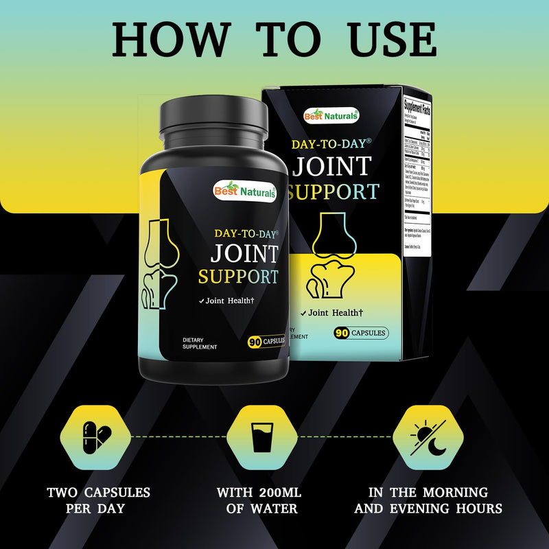 Best Naturals Day-to-Day Joint Support 90 Veg Capsules - Made with Vitmain D, K2, Calcium, Potassium, Turmeric, Glucosamine, Chondroitin, MSM