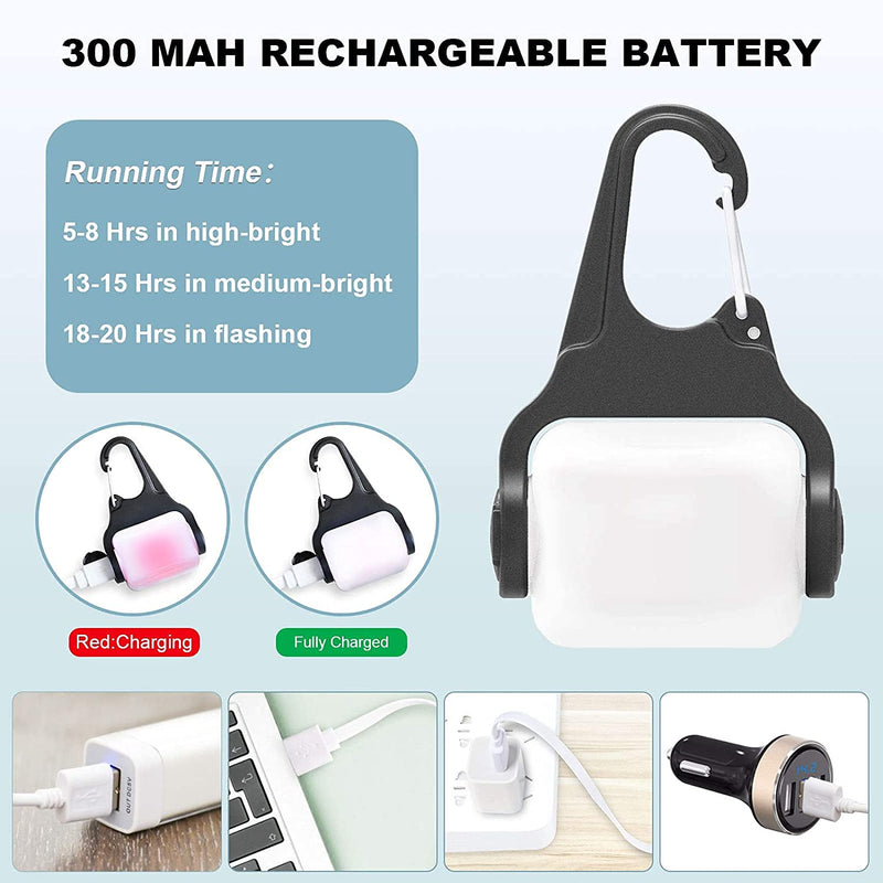Dog Lights for Night Walking, Clip on USB Rechargeable Dog Collar Light, 3 Light Modes Dog Light, IP65 Waterproof Dog Night Light, LED Safety Light for Running, Camping, Climbing, Bike, 3 Pack - BeesActive Australia