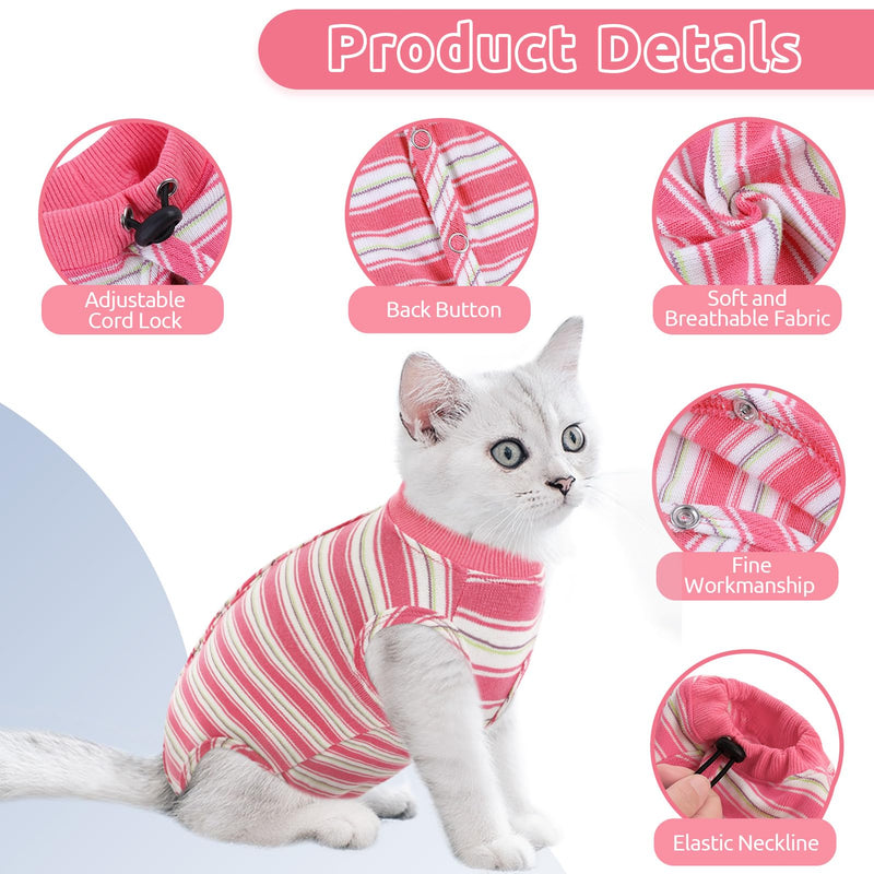 CITÉTOILE Cat bodysuit after surgery, post-operative cat clothing for abdominal wounds, recovery suit, clothing after surgery, e-collar alternative for cats, dogs, pink, M - BeesActive Australia