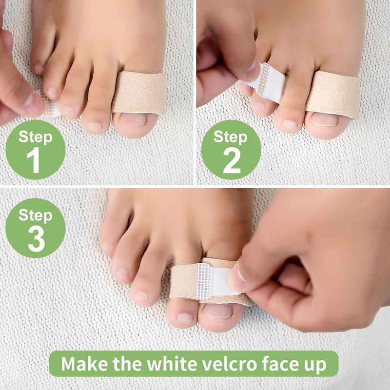 Niupiour Fabric Hammer Toe Correctors Buddy Wraps, 8 Pack of Toe Bandages Protectors for Women and Men, Hammer Toe Straightener for Overlapping, Toe Splints for Crooked, Curled, Bent and Broken, Relief Foot Pain - BeesActive Australia