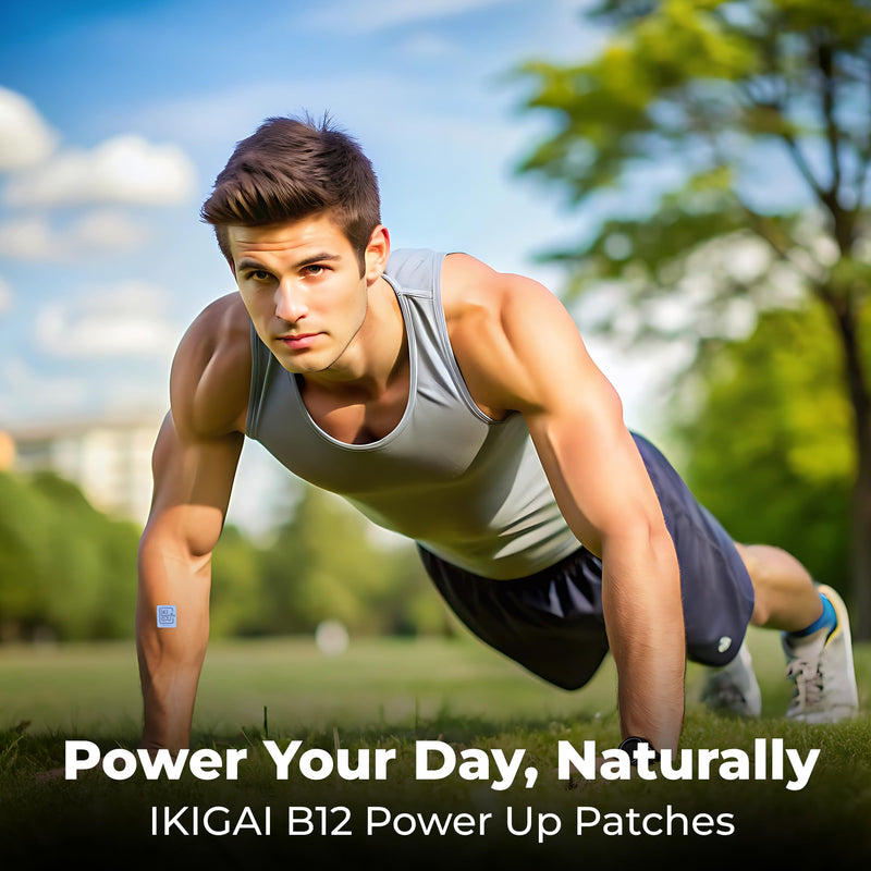 IKIGAI B12 Energy Transdermal Patch – Vitamin B12, B1 & Vitamin C Daily Skin Patch | 30 Peel & Stick Plant-Based Vitamin Patches for Men & Women | Pill-Free Supplement Alternative | External Use Only