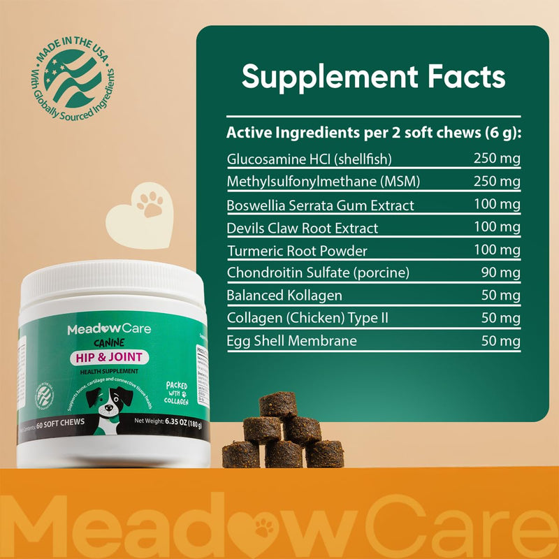 Hip and Joint to Supports Bone, Cartilage & Connective Tissue & Multi-Function to Support Joint Mobility, Skin, Coat & Immune System, Bundle for Dogs