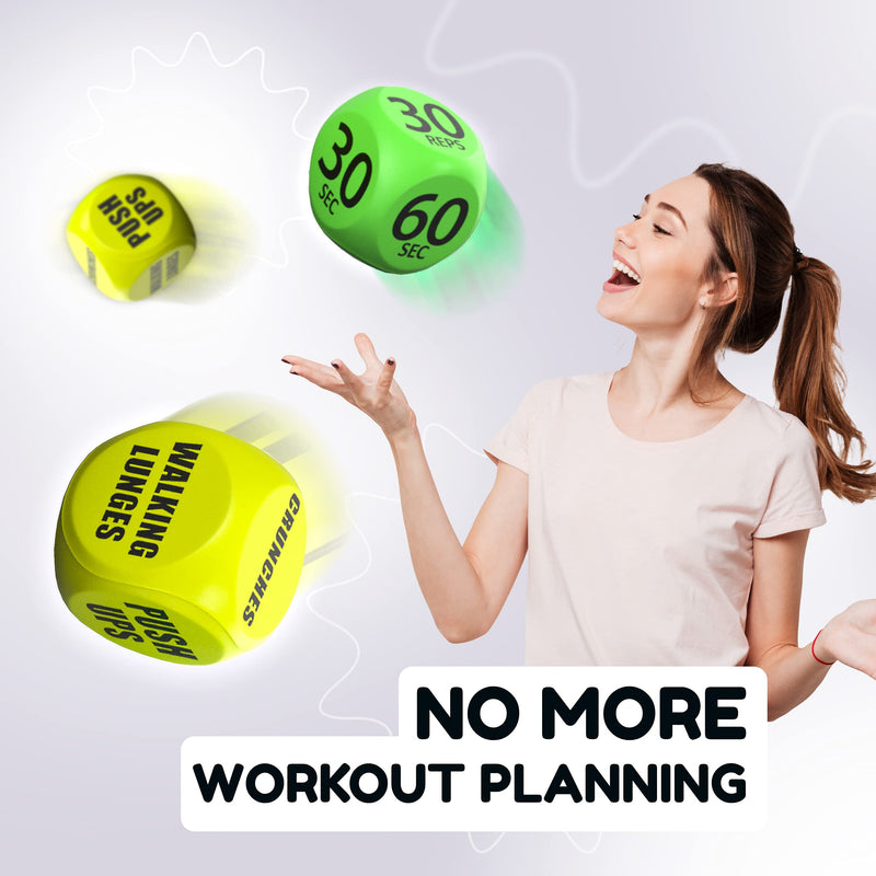 TidyFriend 2 Pack Exercise Dice – 6 Sided Foam Workout Dice for Teens & Adults, Fun Fitness Equipment for Solo or Group Classes, Home Gym Use – Great Workout Equipment & Gifts for Gym Lovers (Yellow) Yellow