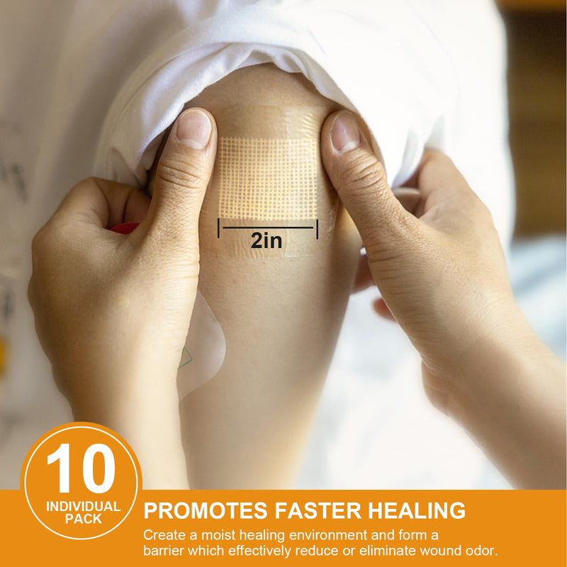 Ceeport Manuka Honey Gauze Wound Dressing 2" x 2",10 Pack Manuka Honey Wound Care Pads, Medical Grade Honey Bandages for Wound Care, Honey Patch for Faster Healing from Burns,Abrasions,Cuts and Scalds Honey Gauze 2'' x 2'' - 10 Pack - BeesActive Australia