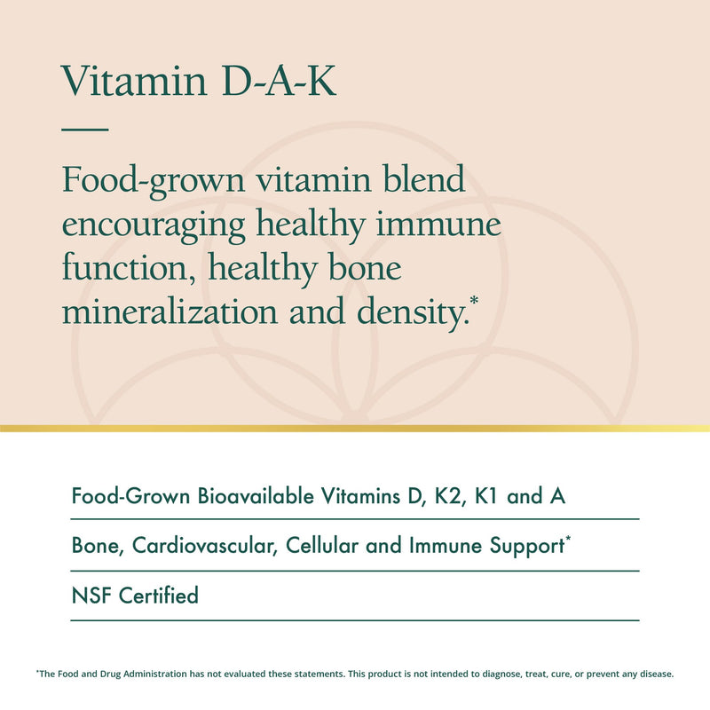 Natura Health Products D-A-K ADK Vitamin D3 5000 IU K2 K1 & A 60 Capsules | 50 mcg K2, 550 mcg K1 and 1000 IU A support calcium metabolism, bone, heart and immune health, fat-soluble blend*