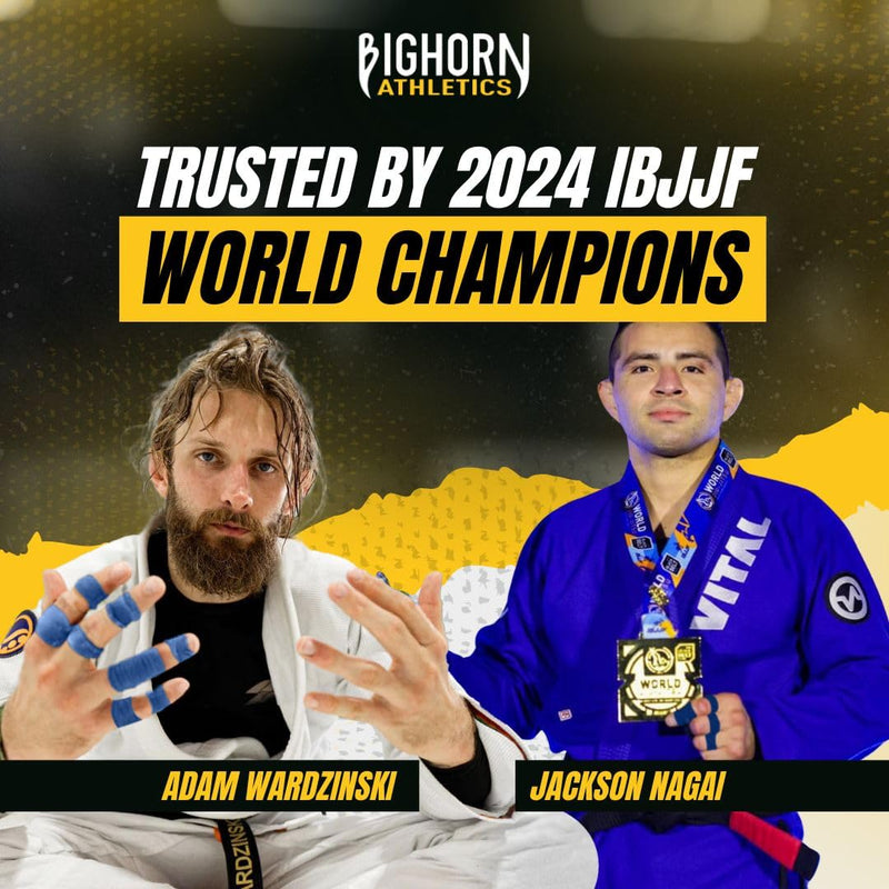 Bighorn Athletics Jiu Jitsu Finger Tape, 0.5-Inch x 45-feet, 8-Rolls | Residue-Free Adhesive | Athletic Sports Tape for BJJ, Wrestling, Climbing, Volleyball, Hands & Toes | Black, Blue, Red, White - BeesActive Australia
