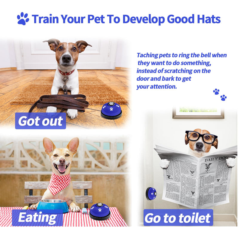 3 Pack Dog Doorbells, Pet Training Bells for Go Outside Potty Training and Communication Device Large Loud Dog Bell Cat Puppy Interactive Toys Adjustable Strap Door Bell (Dark Blue) Dark Blue - BeesActive Australia