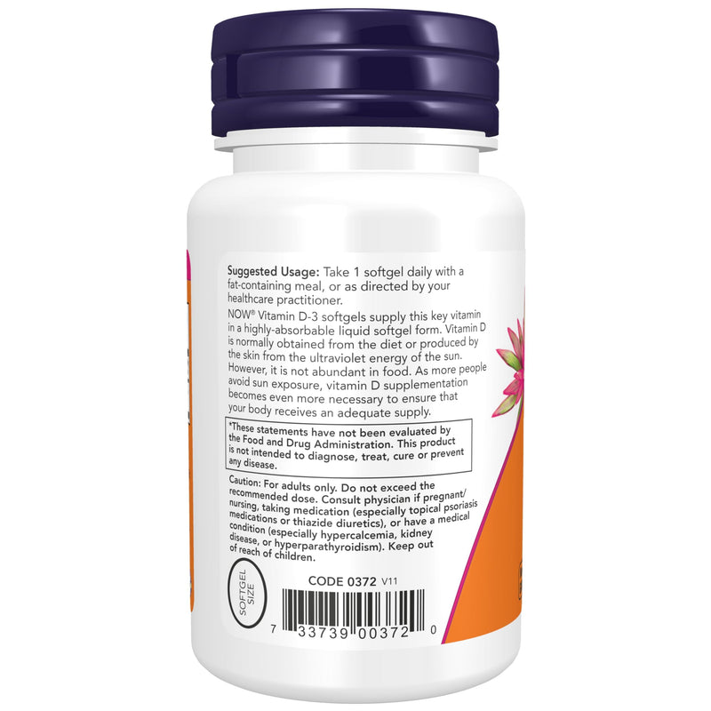 NOW Supplements, Vitamin D-3 5,000 IU, High Potency, Structural Support*, 240 Softgels with Worldwide Nutrition Keychain 240 Count (Pack of 1)