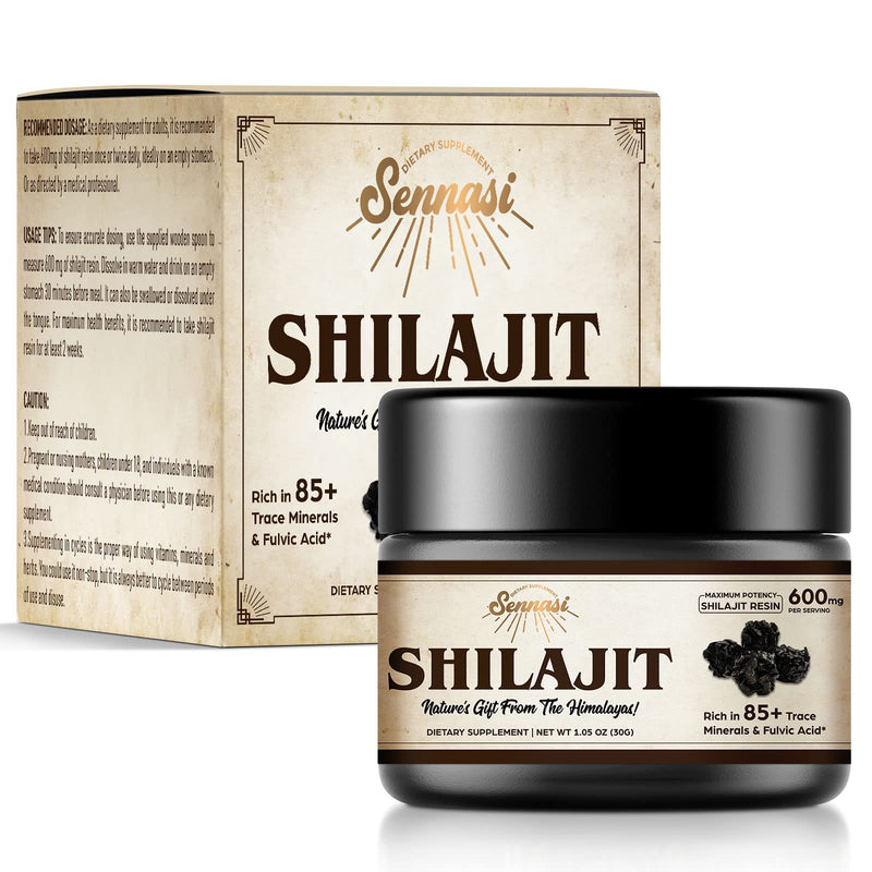 Shilajit Pure Himalayan Organic Shilajit Resin - 600mg Maximum Potency Natural Organic Shilajit Resin with 85+ Trace Minerals & Fulvic acid for Energy, Immune Support, 30 Grams (1 Pack) 50.0 Servings (Pack of 1) - BeesActive Australia