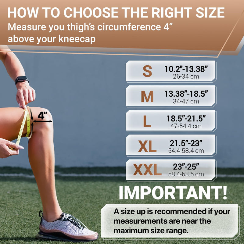 DR. BRACE ELITE Knee Brace with Side Stabilizers & Patella Gel Pads for Maximum Knee Pain Support and fast recovery for men and women- Please Check How To Size Video Large Sandstone