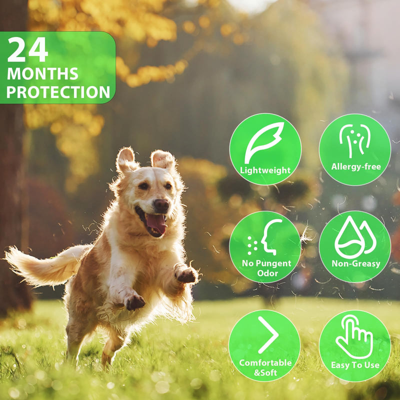 Pets4Luv Flea and Tick Collar for Dogs, Flea Collar for Dogs, 24 Months Protection, One Size for All Dogs, Adjustable and Waterproof, Pack of 3 - BeesActive Australia