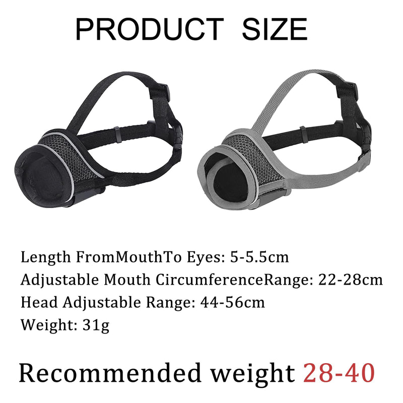 JSTHHTT 2 pieces muzzle for dogs, dog muzzle, adjustable loop, soft muzzle for medium dogs, prevents biting, chewing and barking, for small, medium dogs - BeesActive Australia