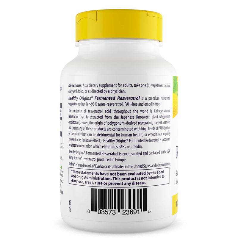 Healthy Origins Resveratrol 300 mg, Fermented, 150 Veggie Caps 150 Count (Pack of 1)