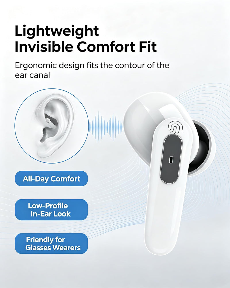 Hearing Aids for Seniors and Adults Noise Cancelling,4‑Level Volume Control & 4 Environment Modes,Screen Display Easy‑to‑Operate & Comfortable Fit