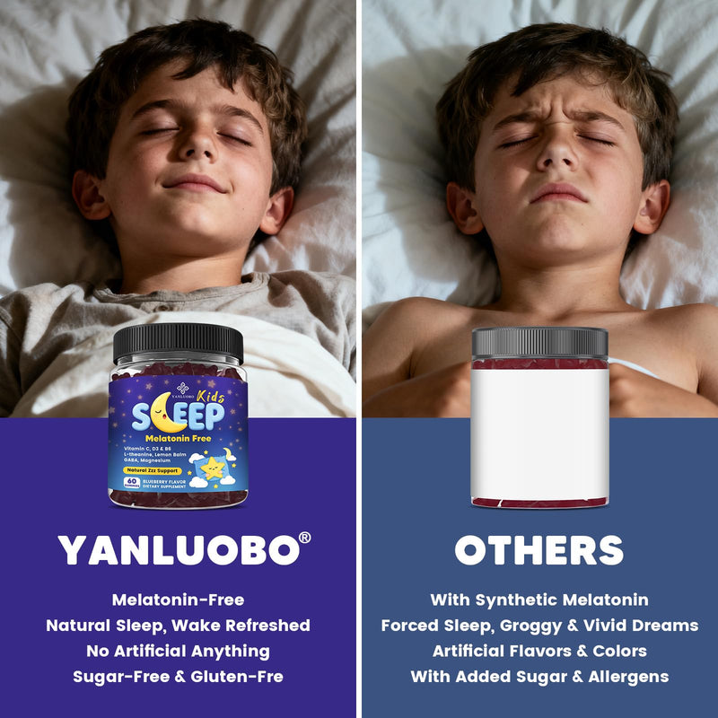 Kids Sleep Gummies - with Magnesium Glycinate, Lemon Balm, L-Theanine | Calming Relaxation, Support Natural Sleep, Quiet Mind - Berry Flavor, Non-Habit Forming 60 Count (Pack of 1)