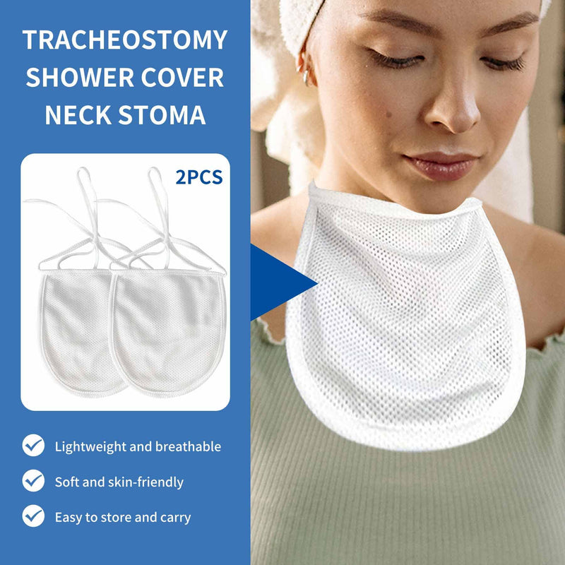 Tracheostomy Shower Cover Neck Stoma Protector Tracheostomy Supplies Breathable Tracheotomy Cover Adjustable Stoma Covers (white) - BeesActive Australia