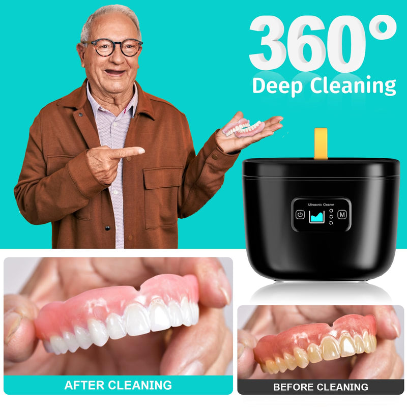 Ultrasonic Cleaner for Retainer, Dentures, Mouth Guard, Aligner, Whitening Trays, 255ML 43kHz Jewelry Cleaner Ultrasonic Machine, Portable Ultrasonic Retainer Cleaner for Home Travel, Ideal Gift - BeesActive Australia