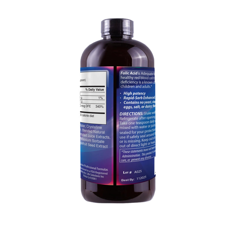 Liquid Folic Acid 800 MCG, 8 oz.