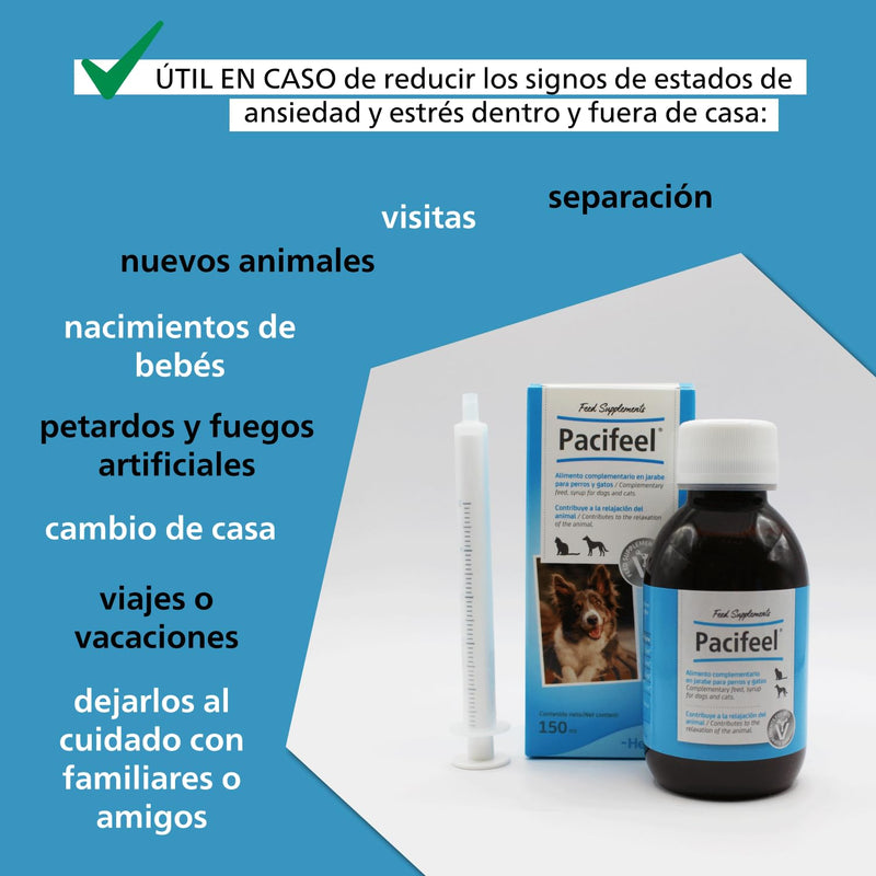 Heel - Pacifeel Syrup, Food Supplement for Dogs and Cats with Melissa and Passionflower, Promotes Relaxation and Controls Stress and Anxiety Naturally, with Good Taste - 150ml