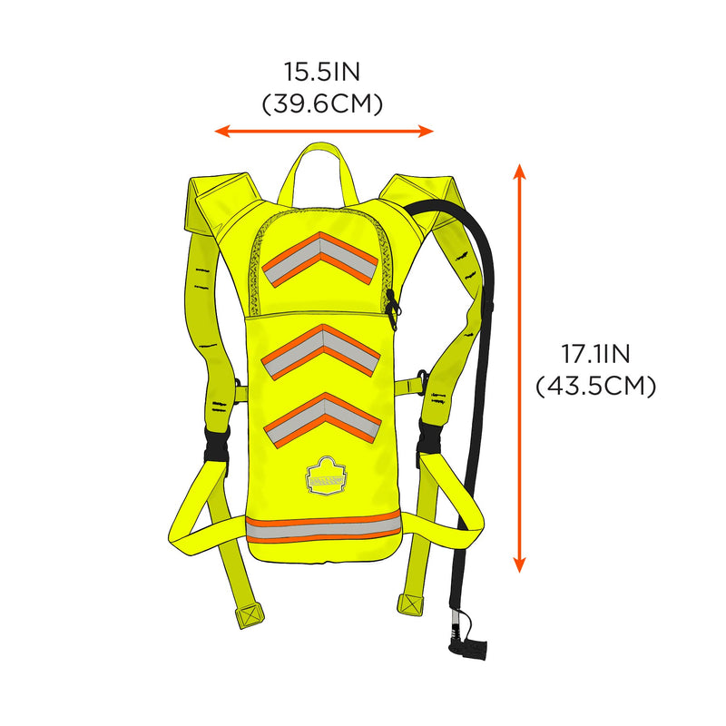 Ergodyne Chill-Its 5155HV High Visbility Low Profile Hydration Pack, 2 ltr, Lime - BeesActive Australia