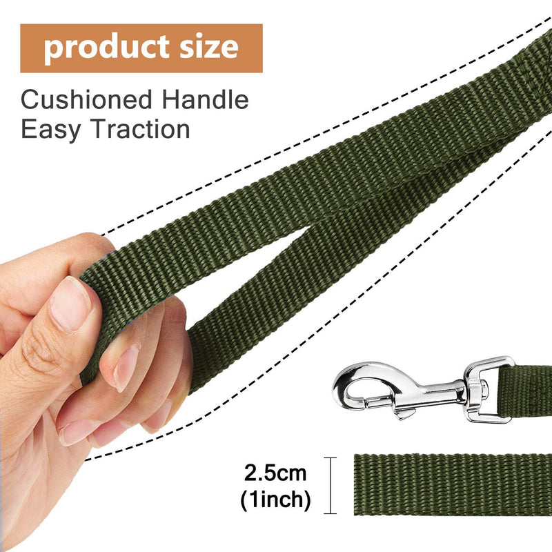 HAPPY HACHI drag leash for dogs, 3m / 5m / 10m / 15m / 20m / 33m nylon dog leash with robust and weatherproof, training leash with D-carabiner and handle padding for large to small dogs (15m, green) 15m - BeesActive Australia