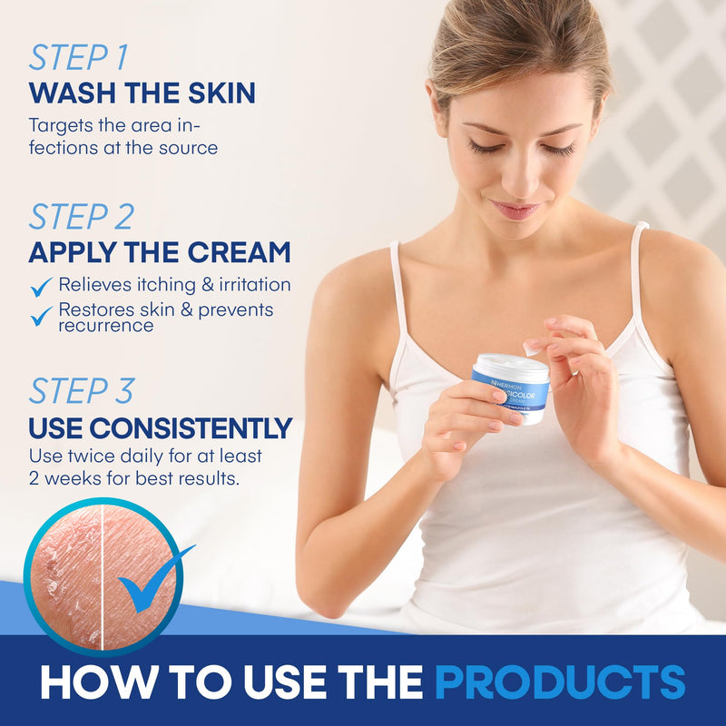 Hermon Tinea Versicolor Treatment Cream:Multi-Functional Clinically Proven 1% Clotrimazole Cream for Athlete's Foot, Tinea Versicolor, Jock Itch, Ringworm 3.4 Ounce (pack of 1) - BeesActive Australia