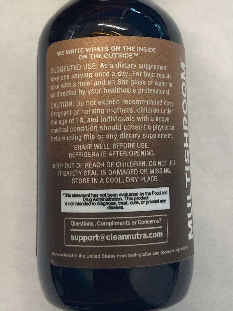 Organic Lions Mane Mushroom Supplement Liquid Drops + Turkey Tail Cordyceps Reishi Chaga Shitake Maitake Tremella Oyster Mushrooms Poria and Enokitake Complex Blend by Clean Nutra 1