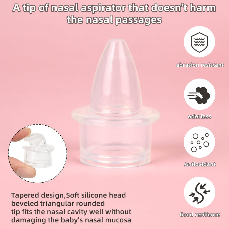 Baby Nasal Aspirator, Powerful Hand Pump Baby Nose Sucker, Nasal Aspirator for Baby with Soft Silicone Nose Tip for Fast and Effective Relief of Nasal Congestion in Infant. White
