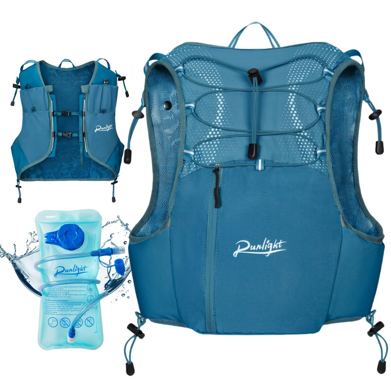 Running Hydration Vest Lightweight Hydration Backpack with 1.5L Water Bladder for Women Men Hiking Backpack Vest Pack for Cycling Race Marathon Camping