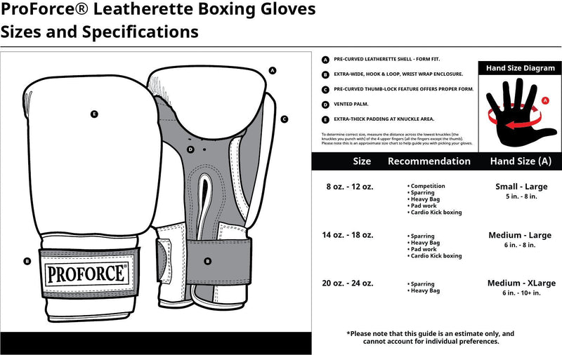 ProForce Unisex Leatherette Boxing Gloves Red/Black 10 oz.