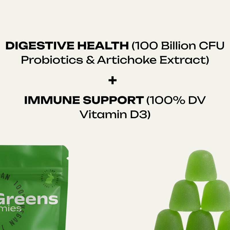 Vegan Sugar-Free Super Greens Gummies with Probiotics – Plant-Based Multivitamin Support for Gut Health, Immunity & Energy, Green Apple Flavor (120 Count)