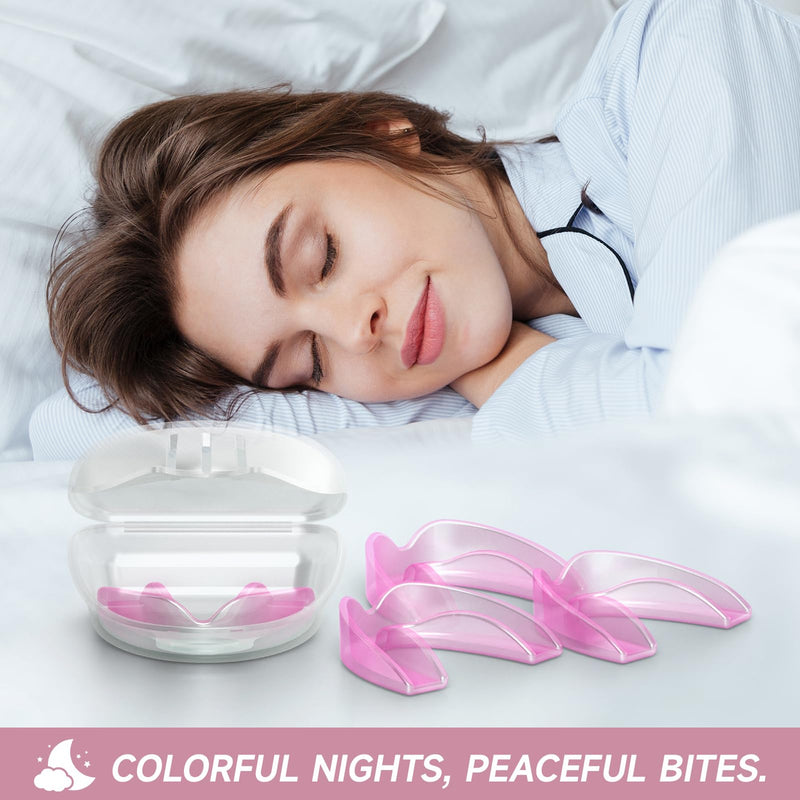 4 Pack Pink Kids Mouth Guard for Teeth Grinding,Comfortable Night Guard,Moldable Child Bite Guard for Clenching Teeth, Mouthguard for Kids - BeesActive Australia