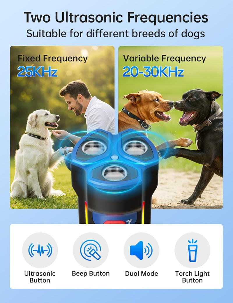 Enhanced Ultrasonic Dog Bark Deterrent Devices, Professional 50ft Range Anti Barking Devices for Dogs, Long Battery Life & Safe Humane Design, Effectively Stops Noise & Bad Behavior