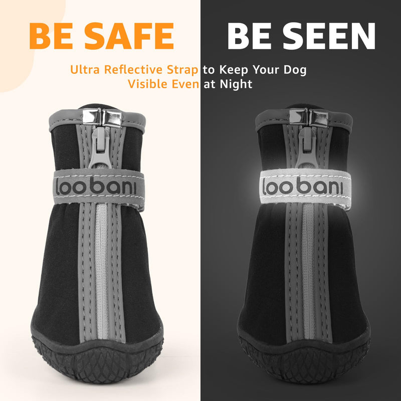 Dog Shoes Small Size Dogs - Dog Boots & Paw Protectors for Hot Pavement Winter Rain Snow, Waterproof Dog Booties with Reflective Strap for Outdoor Hiking Walking Running Training Size 3 #3 - BeesActive Australia