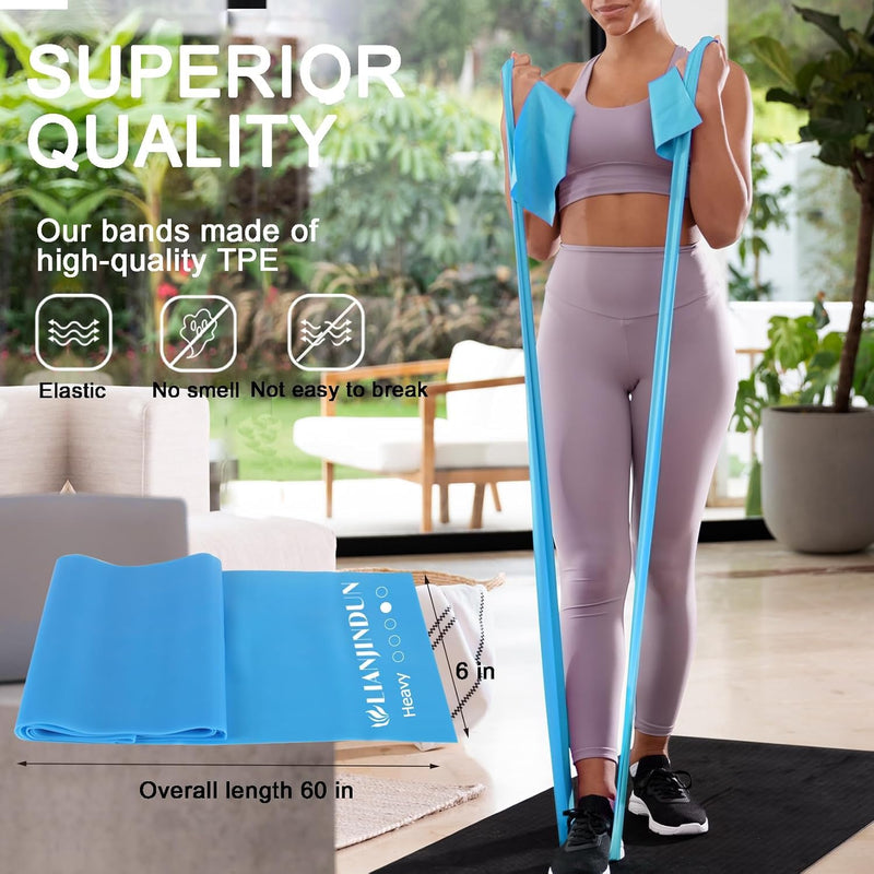5 Pcs Professional Resistance Bands. Latex-Free, Elastic Band, Work Out Bands, Stretch Bands for Working Out Women or Men, Exercise Bands Set for Physical Therapy, Yoga, Pilates 4.9FT 5 Colour Set