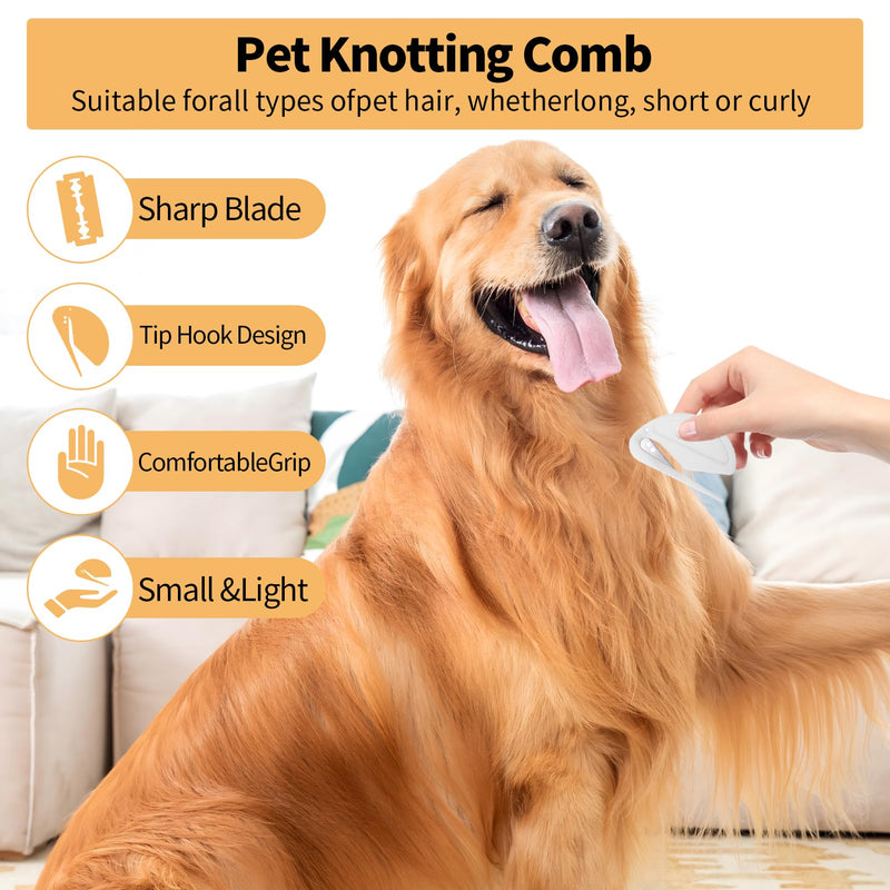 5pcs Pet Knotting Comb，De Knotting Comb for Cats，Dog，Multifunctional Pet Grooming Tool,Pet Hair Removal Tool，Pet Knotting Comb for Medium to Long Hairs for Removing Tangled and Loose Hair - BeesActive Australia
