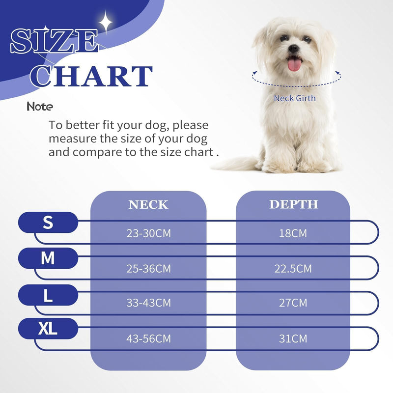 PUZAUKAL Dog Neck Brace, Neck Brace for Dogs, Soft and Breathable, Dog Collar, Leak Protection, Adjustable, Dog Neck Brace After Surgery, Blue (L) L - BeesActive Australia