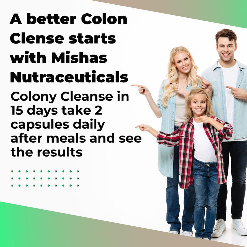Mishas Nutraceutical Colon Cleanse - Relief from Gas and Bloating, Supports Gut Health with Magnesium, Berberine, Vitamin D, Quercetin & More - Colon Cleanse Formula - 90 Capsules