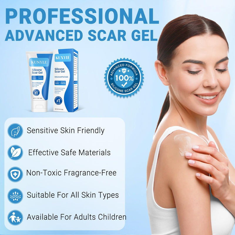 Silicone Scar Gel, Scar Cream, Advanced Scar Stick for Surgical Scars, Stretch Marks, Keloid Bump Removal, Old and New Scars 2.11oz (60g) 2.11 Ounce - BeesActive Australia