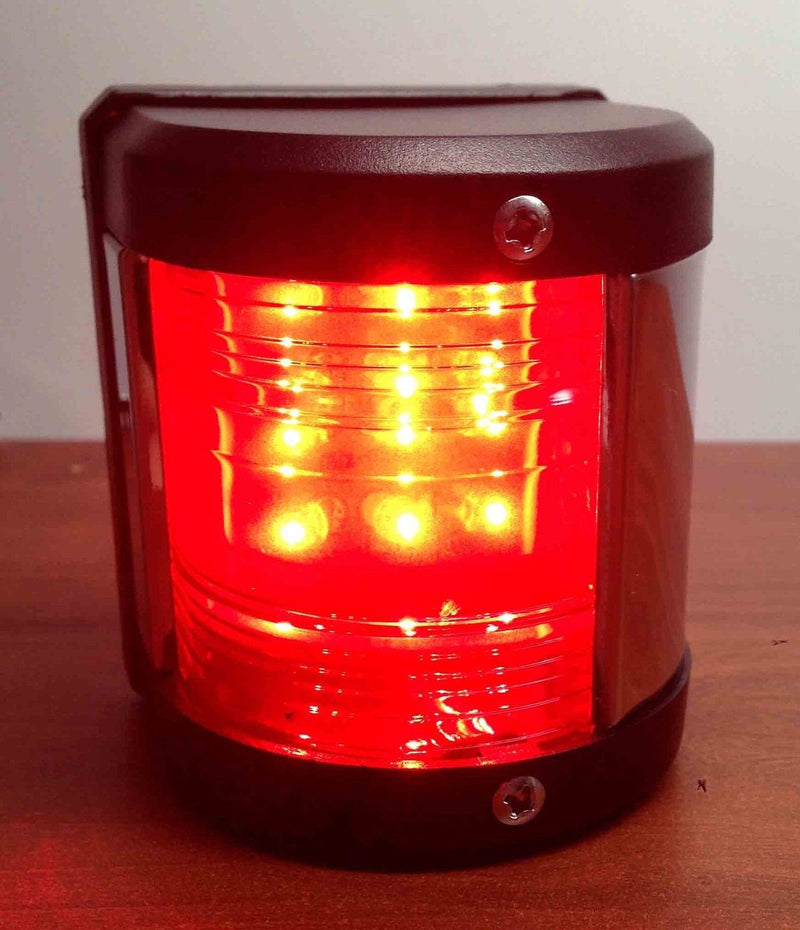 Pactrade Marine Boat Pontoon LED Navigation Light Black ABS Plastic Housing Boats Up to 12M Waterproof IP:66 Surface Mount 2NM (Green and Red (Individual)) Green and Red (Individual)