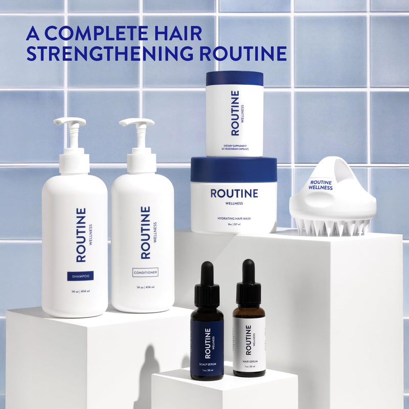 Routine Wellness Hair Growth Supplement with Biotin, 60 Count (Pack of 2) | Clinically tested hair growth vitamins for thicker, fuller-looking hair, vegetarian, gluten-free, 60 capsules per bottle 60 Count (Pack of 2)